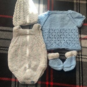Blue and Cream Kids Matching Set